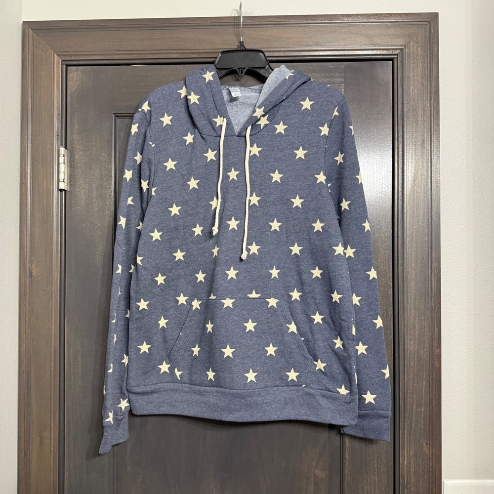 Alternative Apparel NWOT Stars Hoodie Pullover Blue Size XL